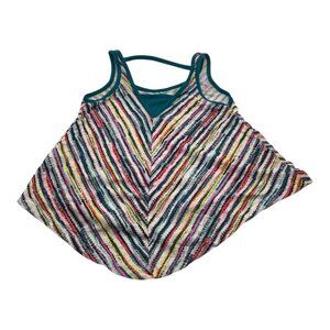 Xhilaration Girls Sleeveless Tank Top Multicolor Striped Handkerchief Hem XS 4/5